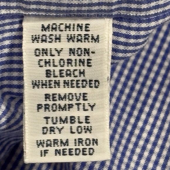 Ralph Lauren Shirt 3XLT Tall Blue White Gingham Check Long Sleeve Button Down - Picture 9 of 9